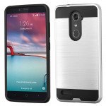 Wholesale ZTE ZMAX Pro, ZTE Z981 Armor Hybrid Case (Silver)